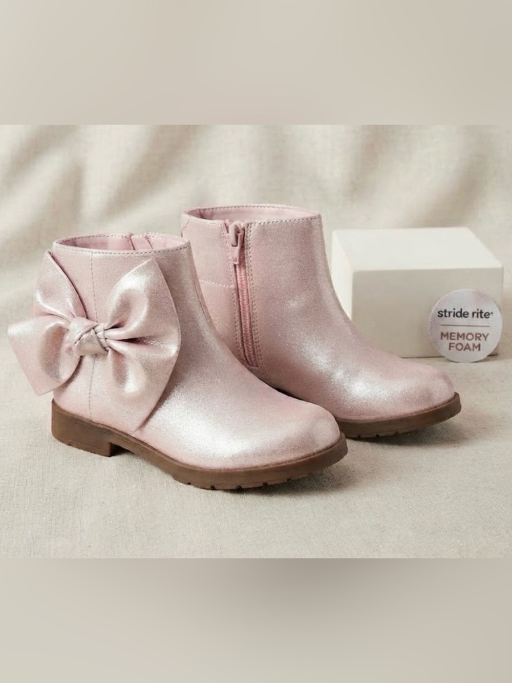 Stride Rite | Pink Shimmer Bow Boots | 2.5